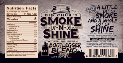 Smoke n Shine's "Bootlegger Blend" Moonshine BBQ Rub 11.5OZ