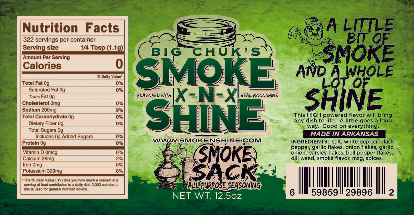 Smoke N Shine's "Smoke Sack" all purpose gourmet seasoning 12.5 oz