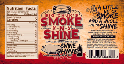 Smoke N Shine's "Swine Shine"  Sweet Heat BBQ Rub13OZ