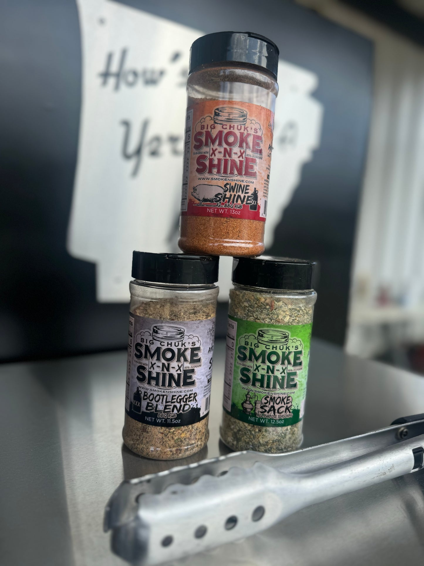 Smoke N Shine Trio. Smoke Sack, Swine Shine, and Bootlegger Blend